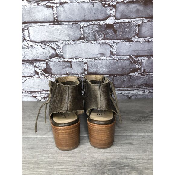 Baske California Ariel Olive Leather Lace Zip Open Toe Heel Sandals Women 6M US - Picture 4 of 16